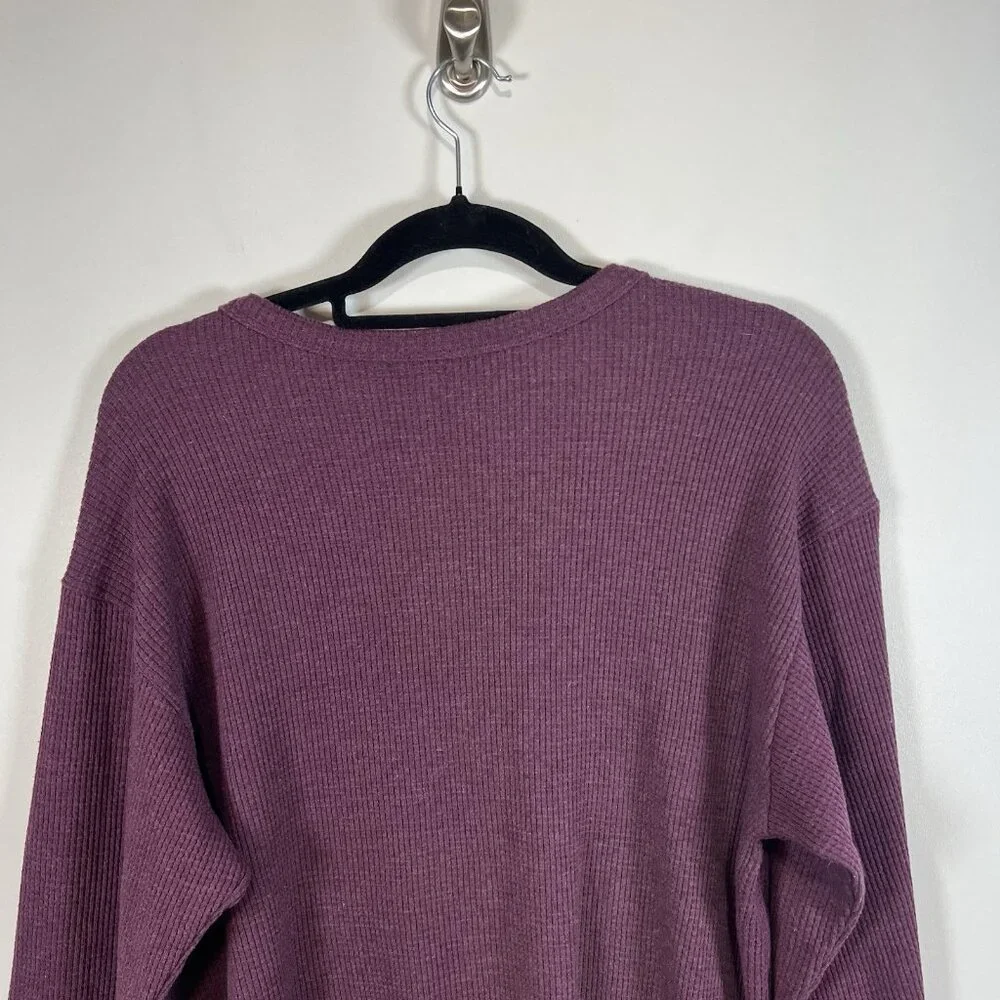 Victoria's Secret Purple Sleepwear Thermal Waffle Shirt Henley‎ Women’s Size L